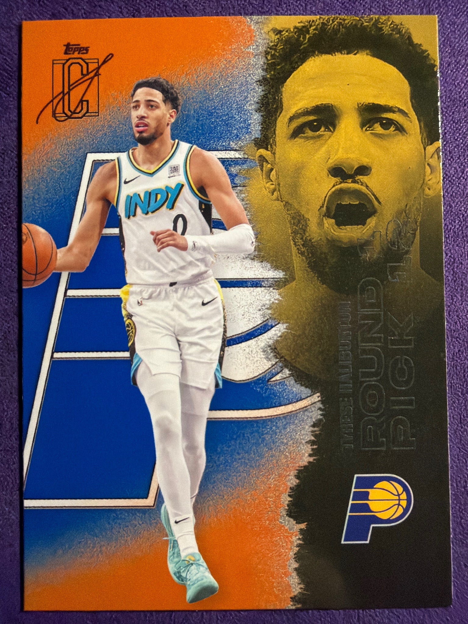 2025-26 Topps Signature Class Tyrese Haliburton Blue & Orange Parallel #71