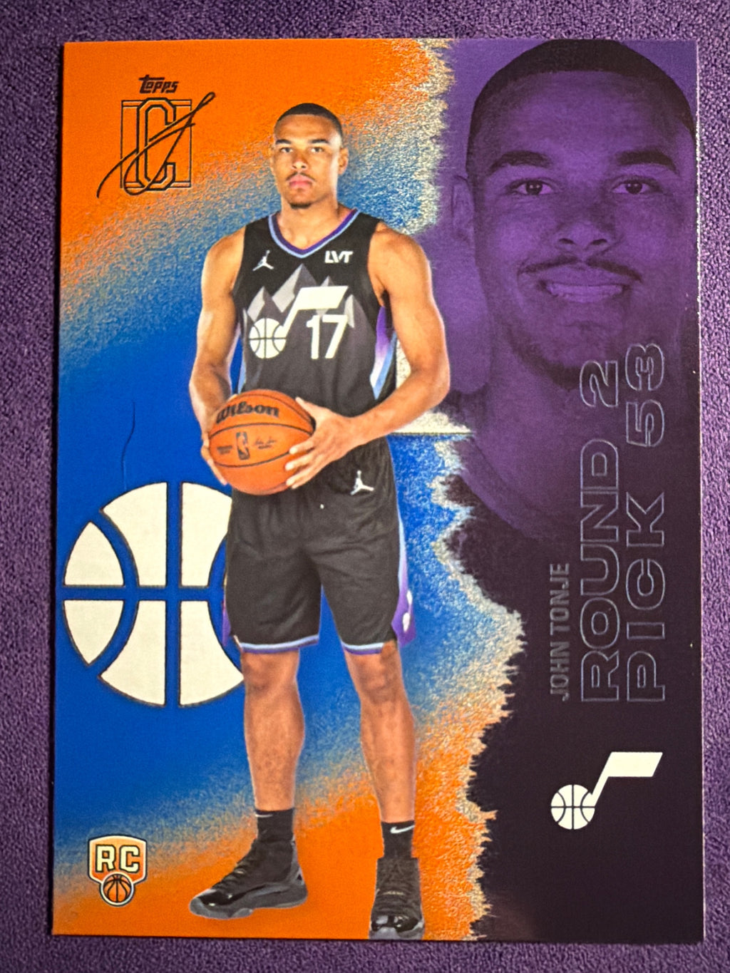 2025-26 Topps Signature Class John Tonje RC Blue & Orange Parallel #144