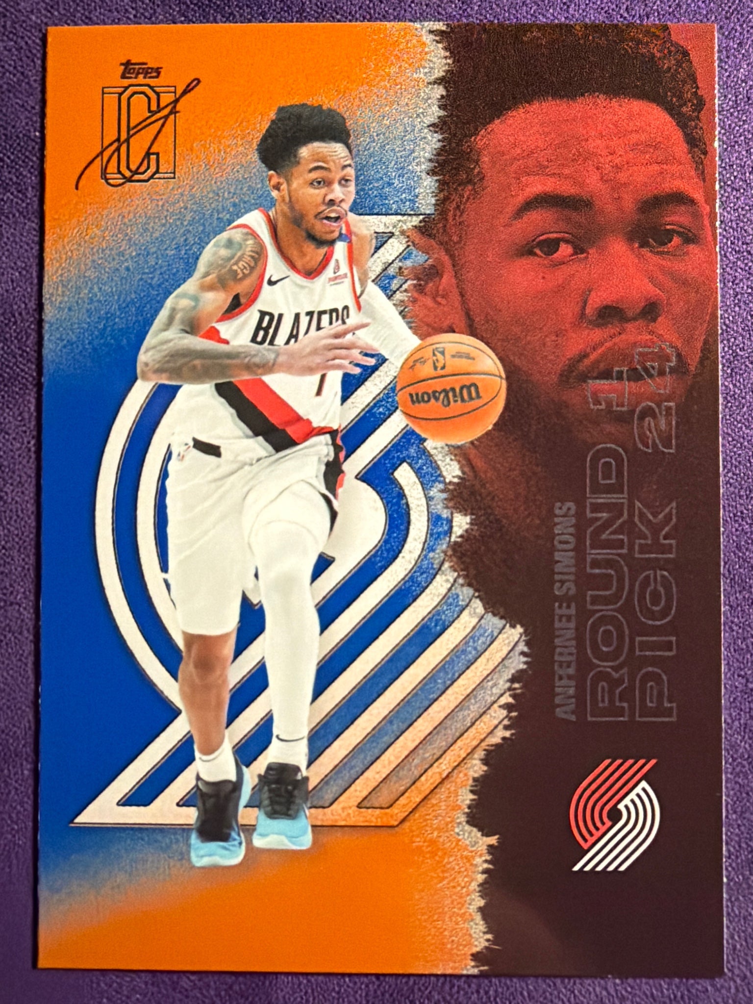 2025-26 Topps Signature Class Anfernee Simons Blue & Orange Parallel #70