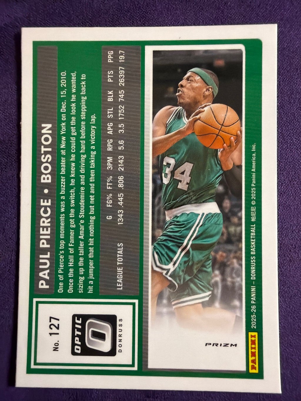 2025-26 Donruss Paul Pierce Optic Blue Cracked Ice #127